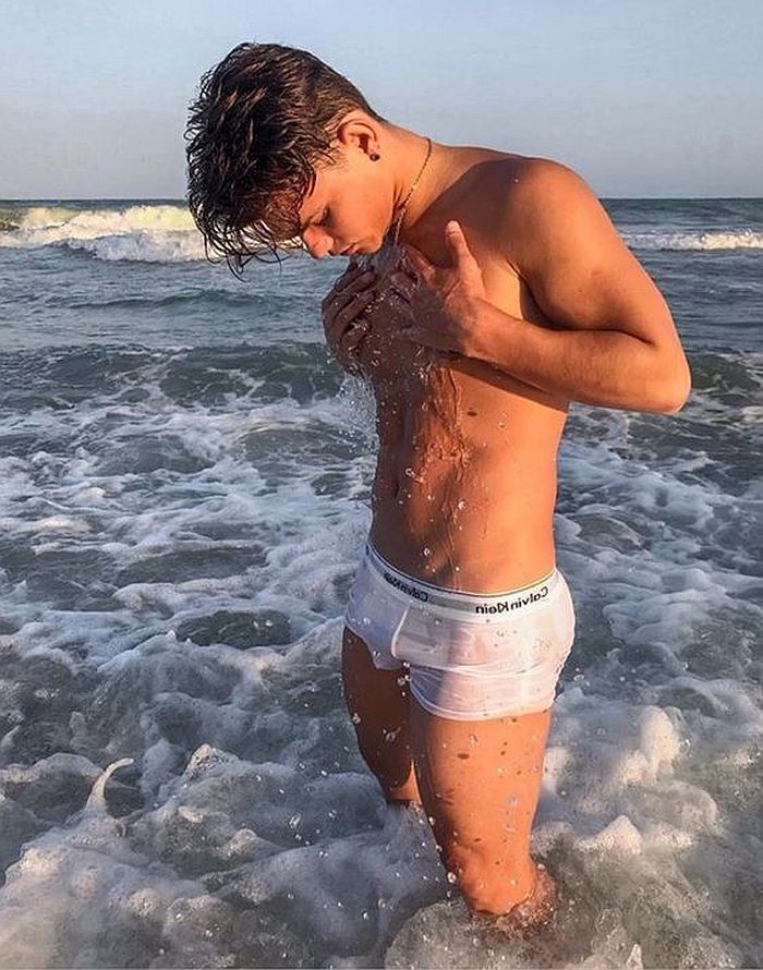 Tighty Whities cutie at beach